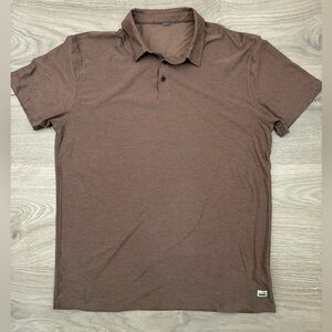 Vuori Strato Tech Polo Brown Performance Lightweight, Size Large